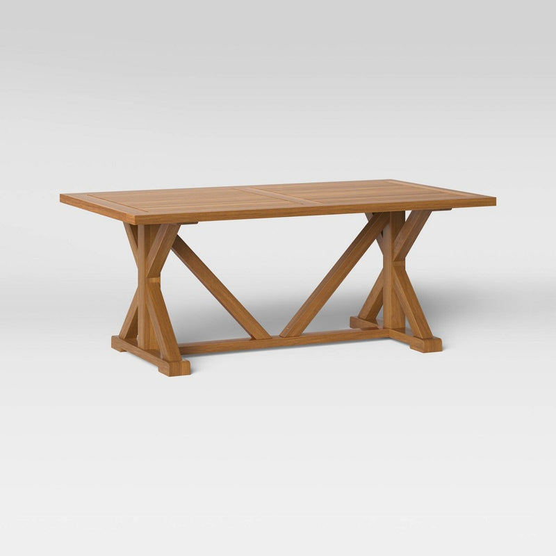 Morie Farmhouse Wood Rectangle Dining Table - Brown - Threshold™ (LOCAL PICKUP ONLY)