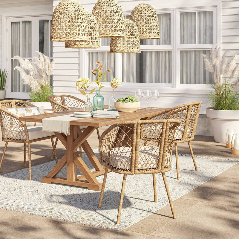 Morie Farmhouse Wood Rectangle Dining Table - Brown - Threshold™ (LOCAL PICKUP ONLY)