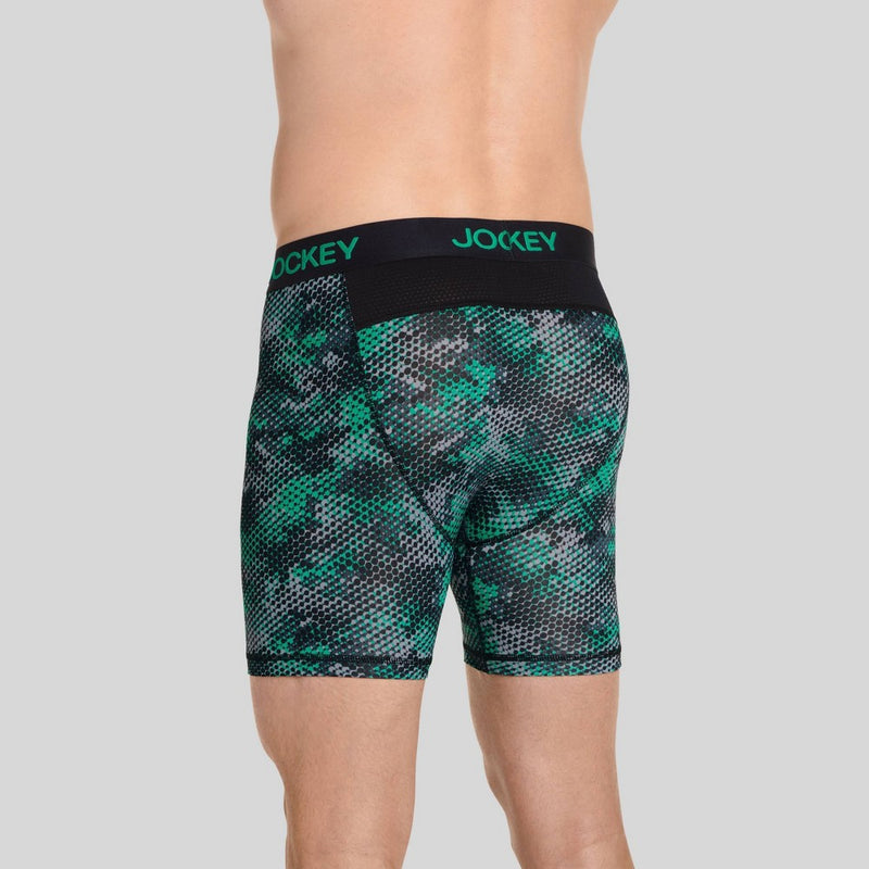 Jockey Generation™ Men's Performance Microfiber Sport 2pk Boxer Briefs - Black/Green L