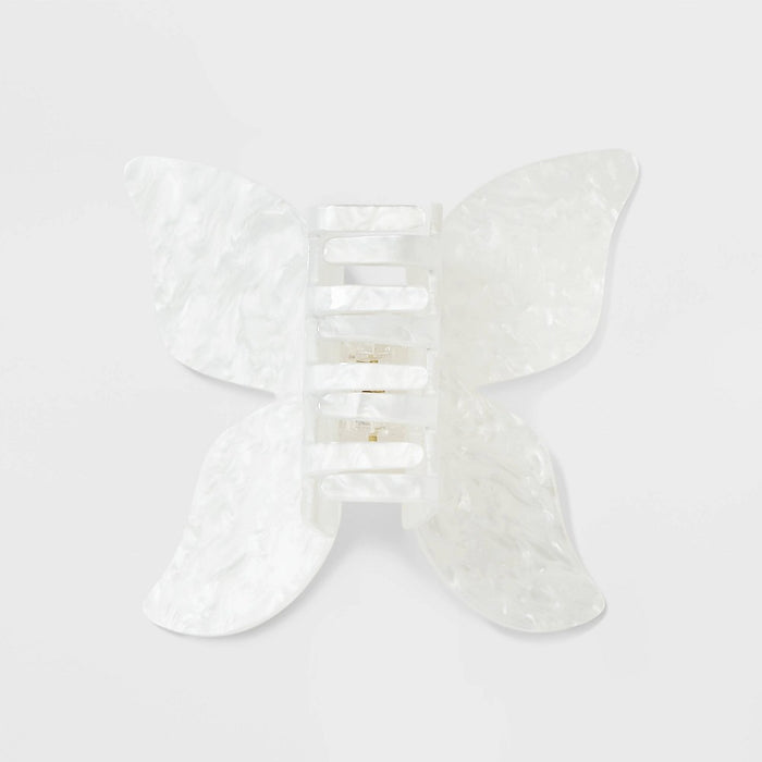 Jumbo Acrylic Butterfly Claw Hair Clip - Wild Fable™ White