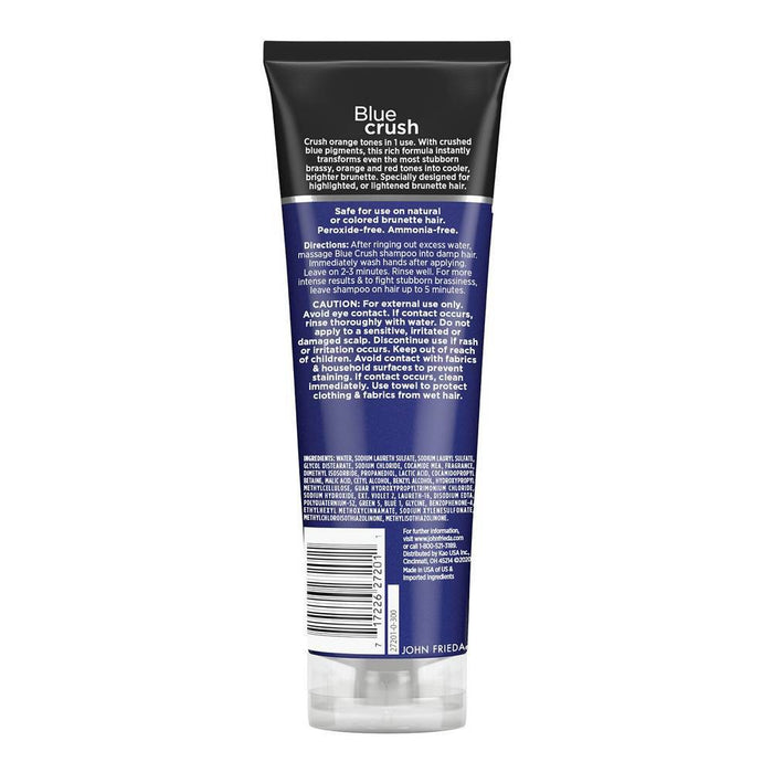 John Frieda Blue Crush for Brunettes Shampoo, Blue Shampoo for Color Treated and Natural Hair - 8.3 fl oz