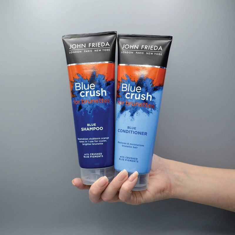 John Frieda Blue Crush for Brunettes Shampoo, Blue Shampoo for Color Treated and Natural Hair - 8.3 fl oz