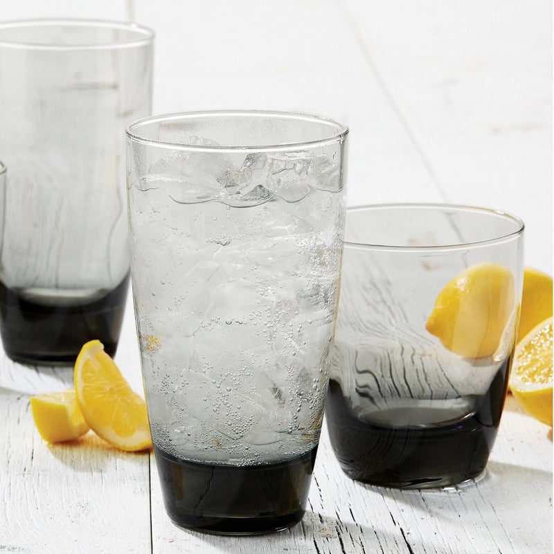 SINGLE GLASS 6Libbey Classic Smoke 16-Piece Tumbler and Rocks Glass Set (LOCAL PICKUP ONLY)