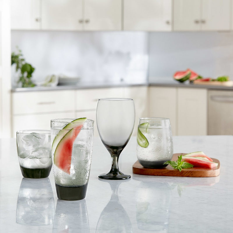 SINGLE GLASS 6Libbey Classic Smoke 16-Piece Tumbler and Rocks Glass Set (LOCAL PICKUP ONLY)