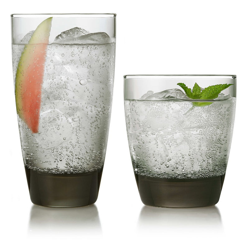 SINGLE GLASS 6Libbey Classic Smoke 16-Piece Tumbler and Rocks Glass Set (LOCAL PICKUP ONLY)