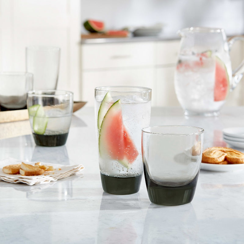 SINGLE GLASS 6Libbey Classic Smoke 16-Piece Tumbler and Rocks Glass Set (LOCAL PICKUP ONLY)