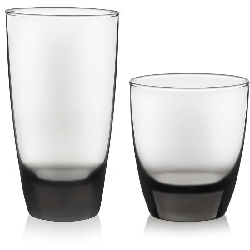 SINGLE GLASS 6Libbey Classic Smoke 16-Piece Tumbler and Rocks Glass Set (LOCAL PICKUP ONLY)