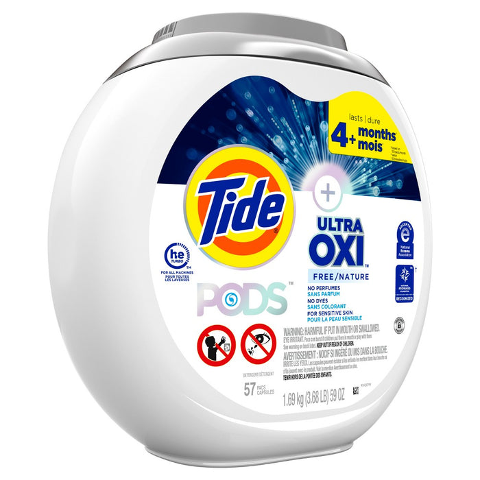 Tide Pods Oxi Laundry Detergent - Free & Gentle - 59oz/57ct