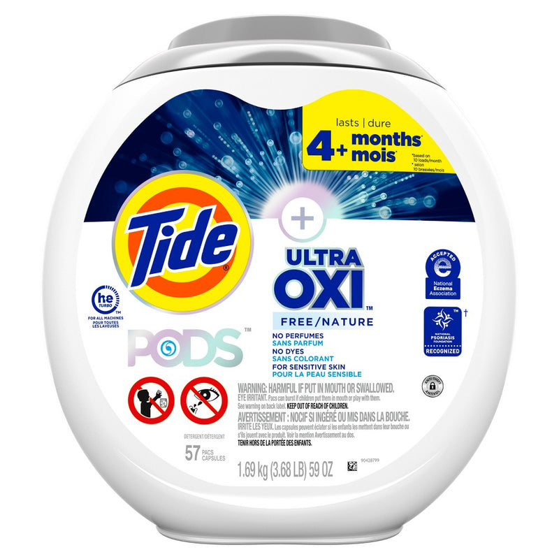 Tide Pods Oxi Laundry Detergent - Free & Gentle - 59oz/57ct