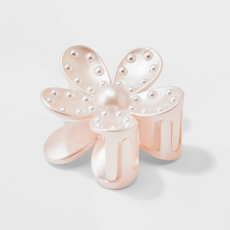Pearlized Gem Flower Claw Hair Clip - Wild Fable™ Pink