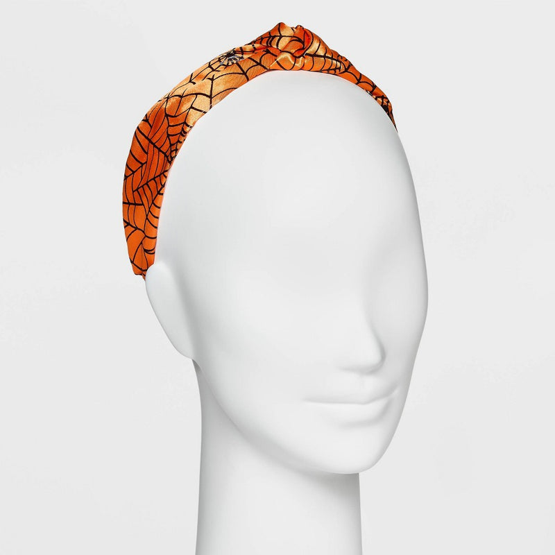Spiderweb Top Knot Headband - Orange