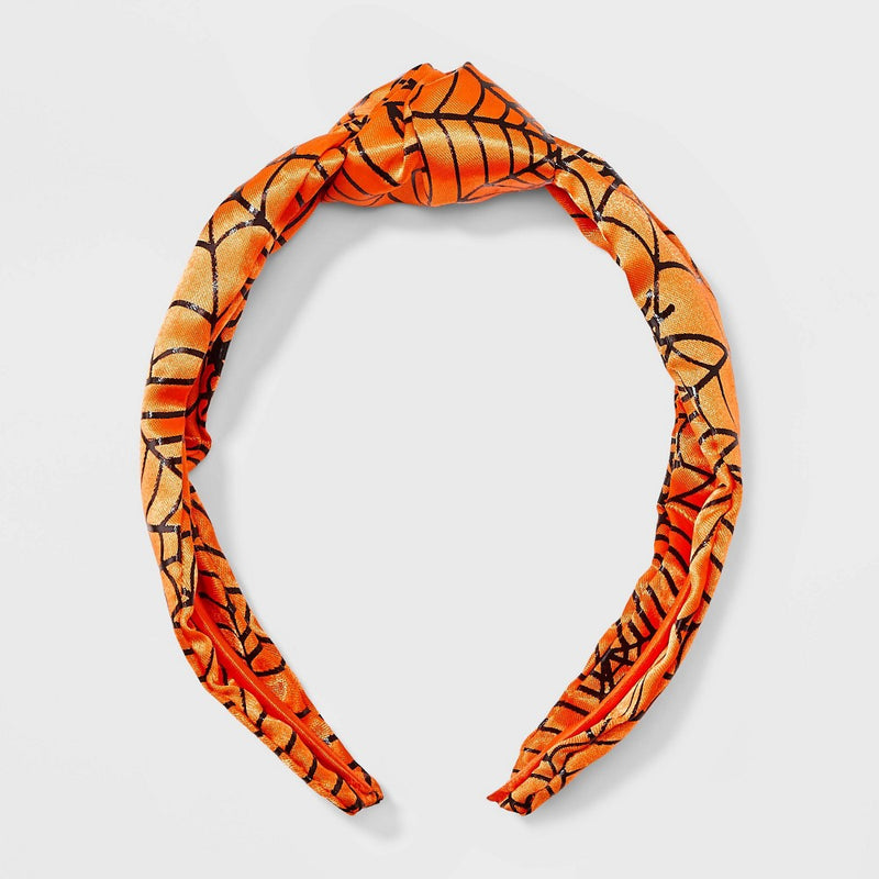 Spiderweb Top Knot Headband - Orange