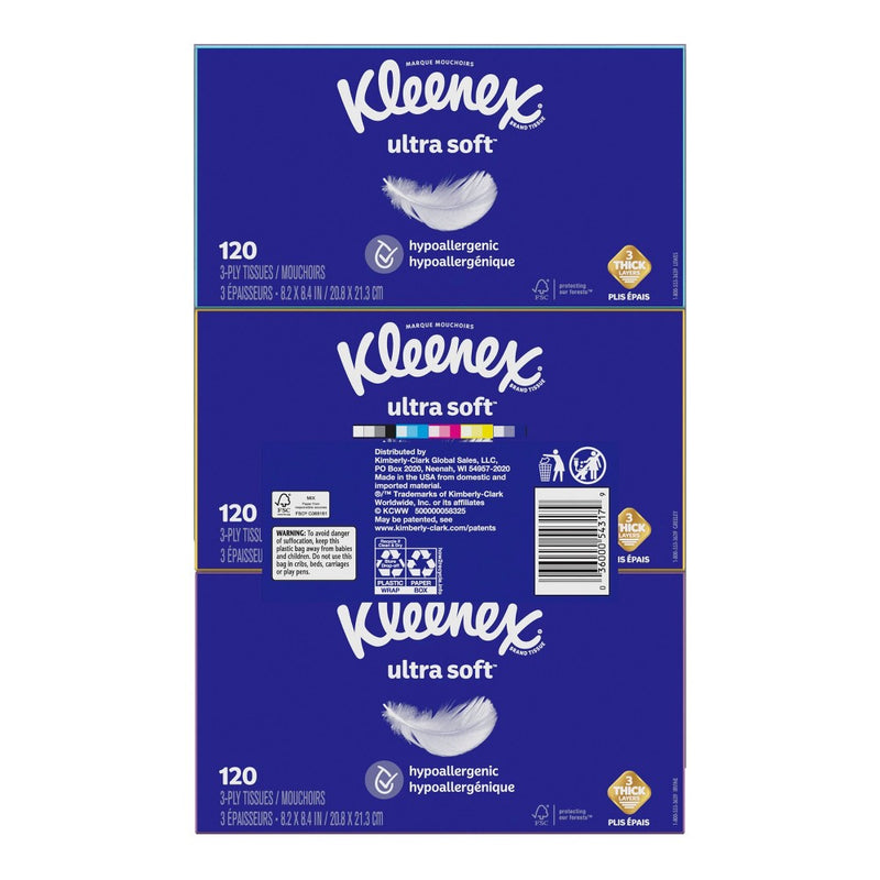 Kleenex Ultra Soft 3-Ply Facial Tissue - 6pk/120ct