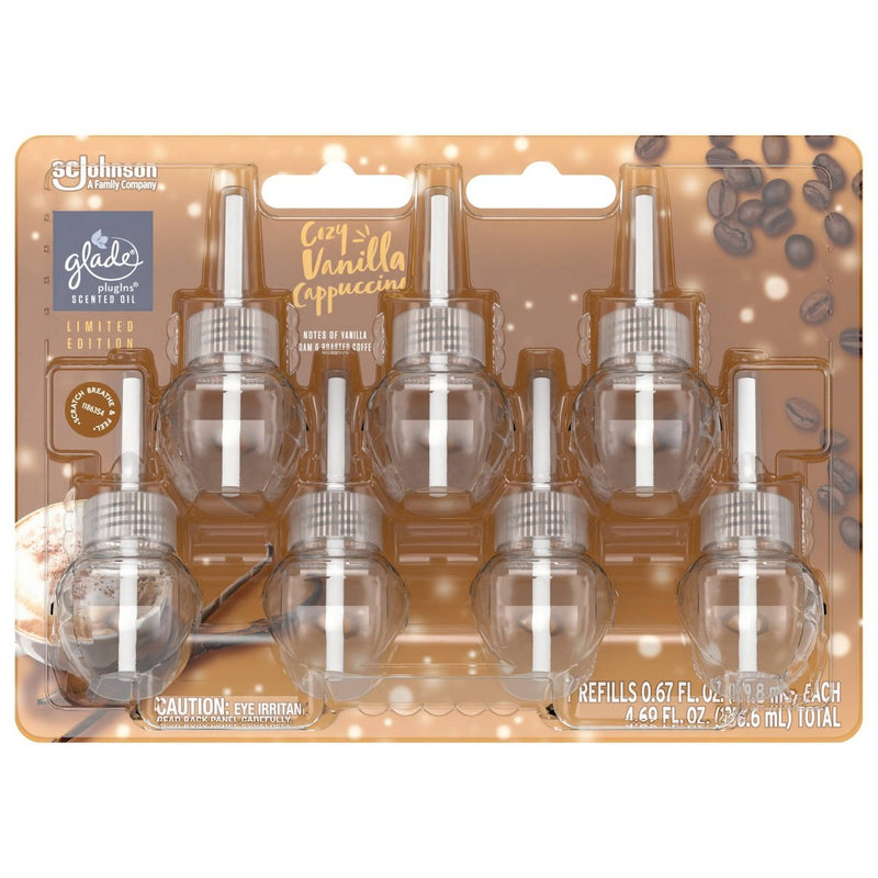 Glade PlugIns Scented Oil Air Freshener - Cozy Vanilla Capuccino - 4.69oz/7pk