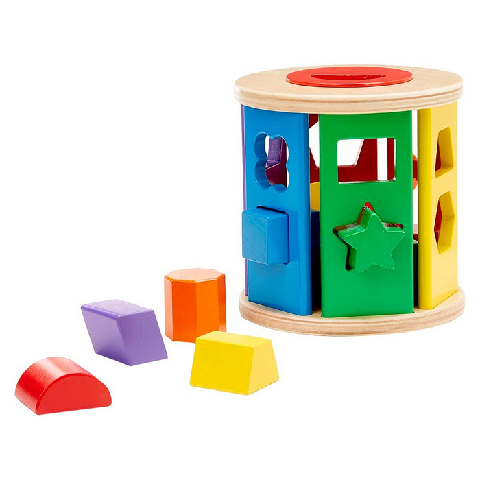 Melissa & Doug Match and Roll Shape Sorter - Classic Wooden Toy