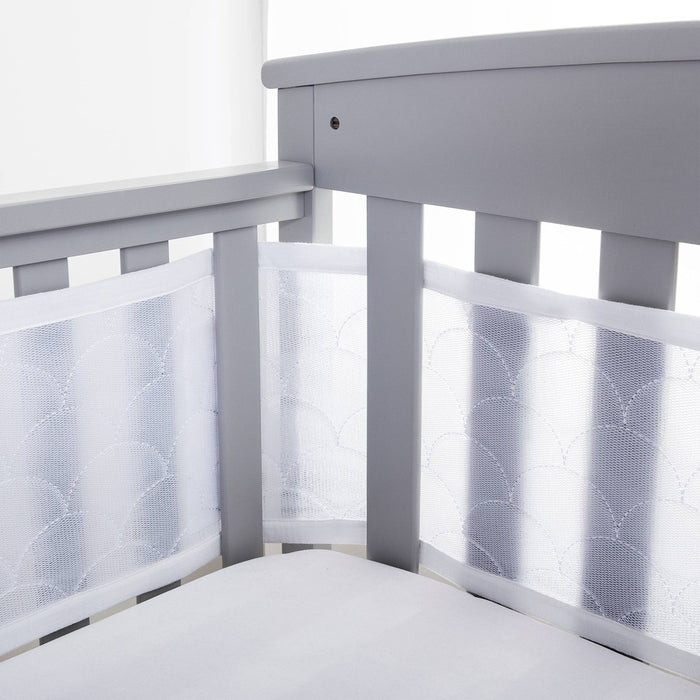 BreathableBaby Breathable Mesh Crib Liner - Deluxe Sheer Quilted Collection - Scallops