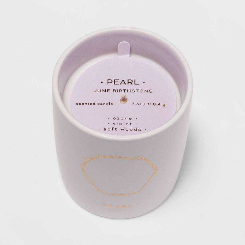 7oz Ceramic Jar Pearl Candle (June Birthstone) - Project 62™