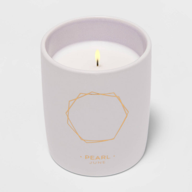 7oz Ceramic Jar Pearl Candle (June Birthstone) - Project 62™