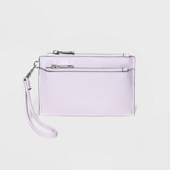 Double Zip Wristlet Pouch - A New Day™ Lilac