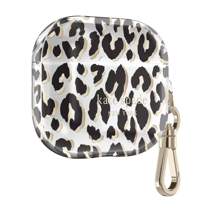 Kate Spade New York Protective AirPods (3rd generation) Case - City Leopard Black/Gold Foil/Clear