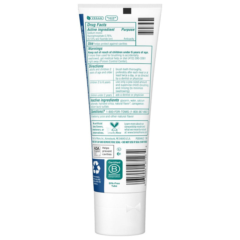 Tom's of Maine Silly Strawberry Children's Anticavity Fluoride Toothpaste - 5.1oz