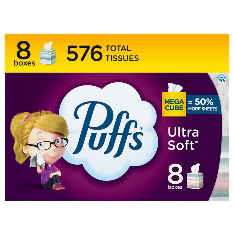 Puffs Ultra Soft Facial Tissue - 8pk/72ct