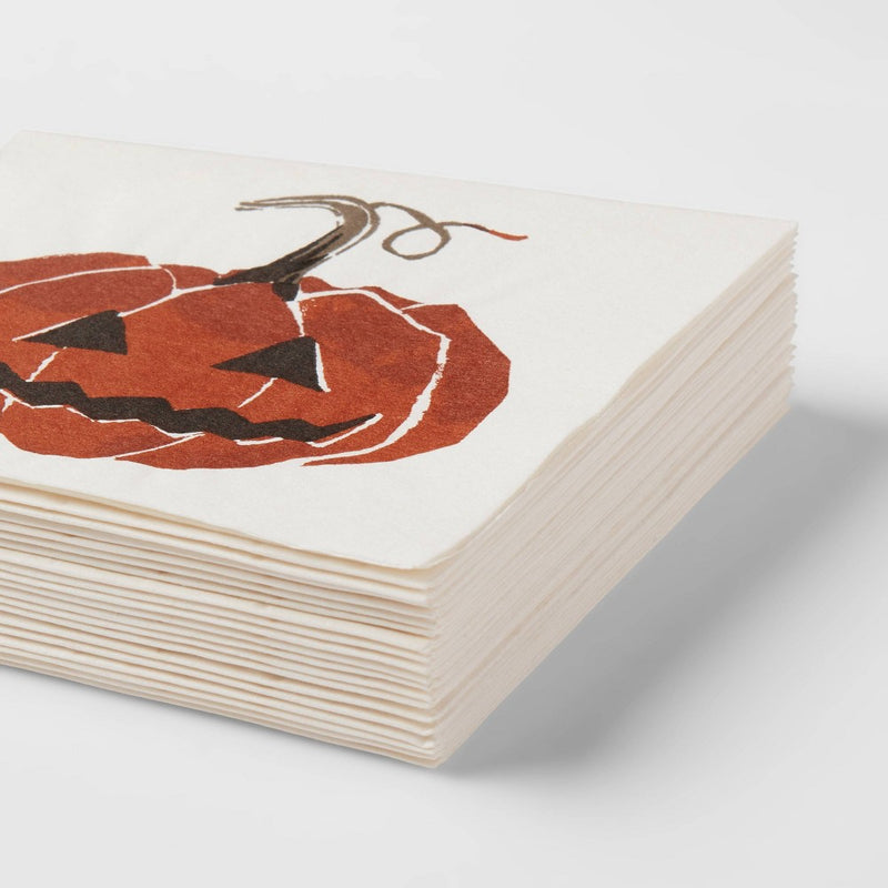 20ct Bev Disposable Napkins 'Pumpkin' - Threshold™