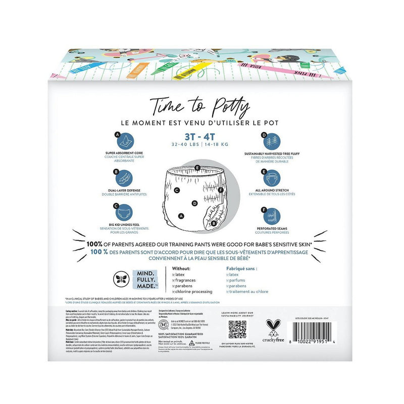 The Honest Company Clean Conscious Training Pants Let's Color & See Me Rollin' - Size 3T-4T - 38ct