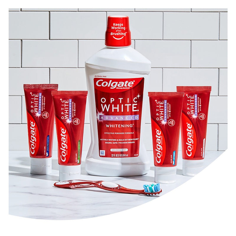 Colgate Optic White Advanced Whitening Toothpaste - Icy Fresh - 3.2oz/3pk