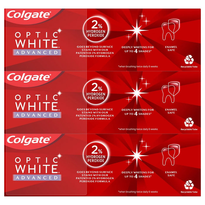 Colgate Optic White Advanced Whitening Toothpaste - Icy Fresh - 3.2oz/3pk
