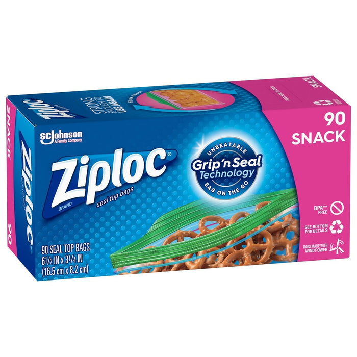 Ziploc Snack Bags with Grip 'n Seal Technology - 90ct