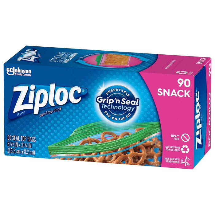 Ziploc Snack Bags with Grip 'n Seal Technology - 90ct