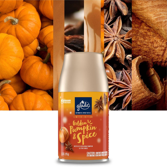 Glade Automatic Spray Air Freshener - Golden Pumpkin & Spice Refill - 12.4oz/2pk
