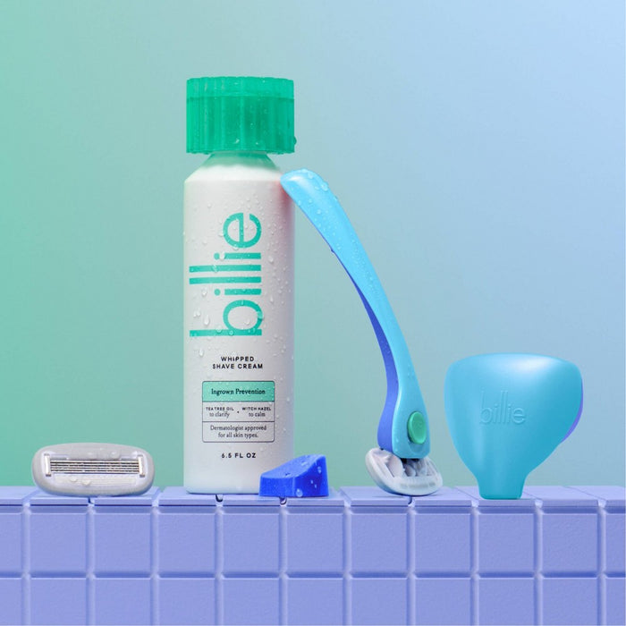 Billie Women's Razor Handle with Magnetic Holder & 2 Blade Refills - Waterpark