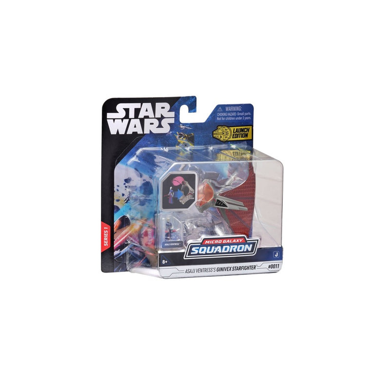 Star Wars Micro Galaxy Squadron Asajj Ventress Ginivex Startfighter 3" Small Vehicle & Figure