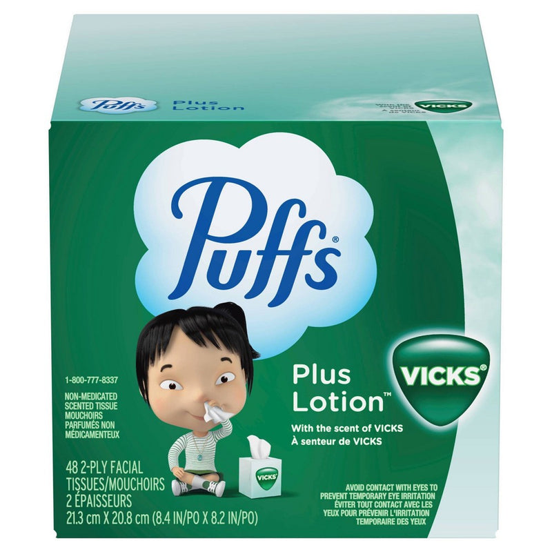 Puffs Plus Lotion with Scent of VICKS Facial Tissue - 48ct