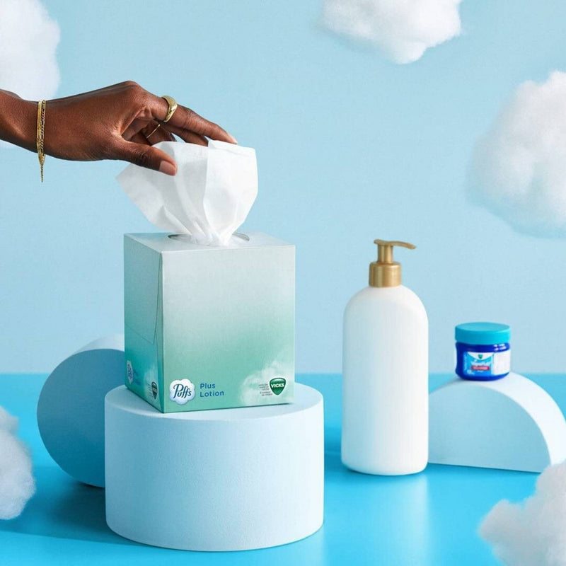 Puffs Plus Lotion with Scent of VICKS Facial Tissue - 48ct