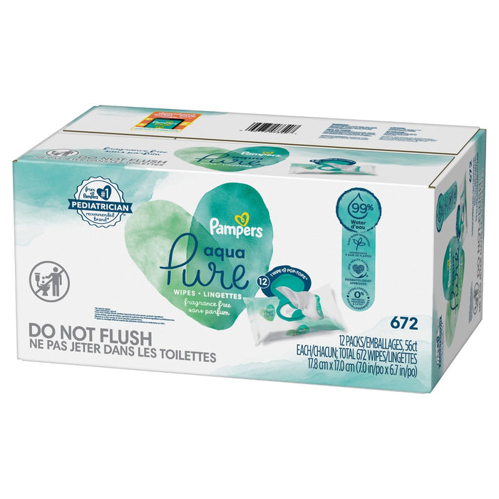 Pampers Aqua Pure Sensitive Baby Wipes - 672ct