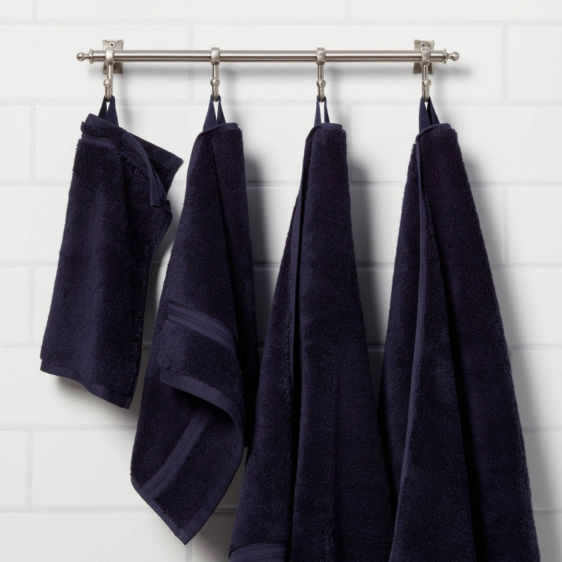 Antimicrobial Oversized Bath Towel Navy - Threshold™