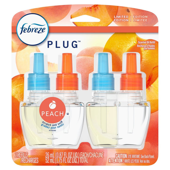 Febreze Plug Refill with Fade Defy Technology - Peach - 2ct