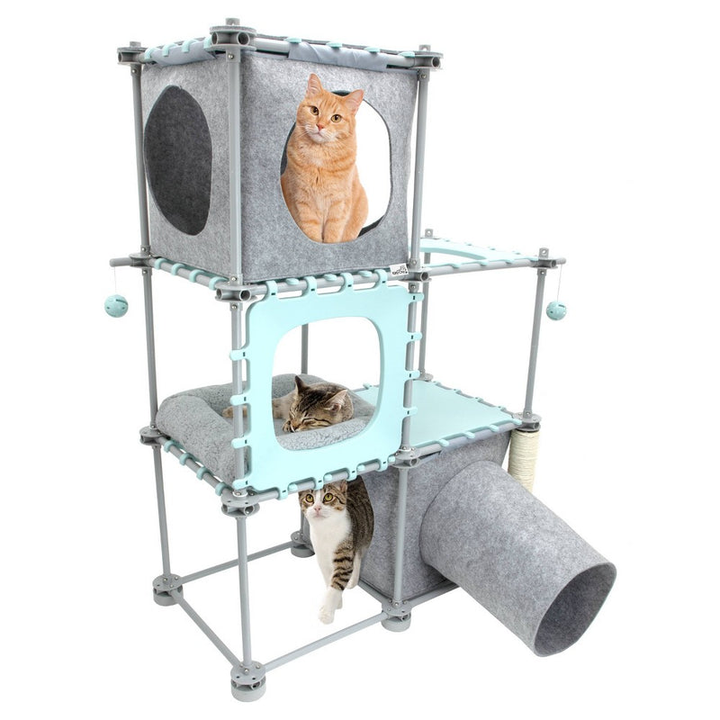 Kitty City Mega Gym Cat Tower - Gray/Blue