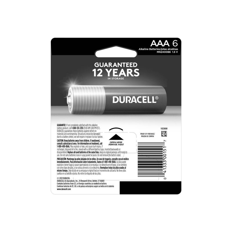 Duracell Coppertop AAA Batteries - 6pk Alkaline Battery EXP 03/2024