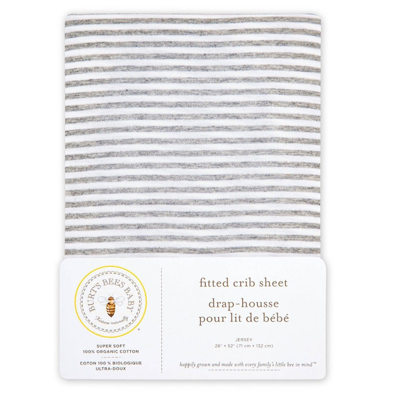 Burt's Bees Baby® Organic Fitted Crib Sheet - Bee Essentials - Heather Gray
