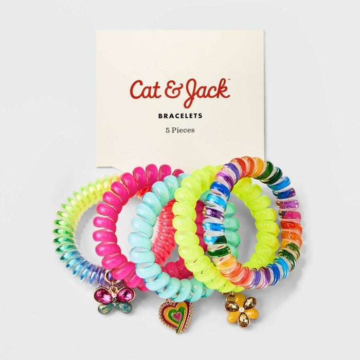 Girls' 5pk Phone Cord Bracelet Set with Garden Charms - Cat & Jack™