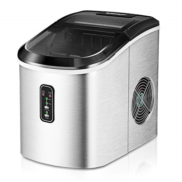 EUHOMY Ice Maker Machine Countertop, 26 Lbs In 24 Hours, 9 Cubes Ready In 8 Mins, Electric Ice Maker And Compact Potable Ice Maker With Ice Scoop And Basket. Perfect For Home/Kitchen/Office.(Sliver) (LOCAL PICKUP ONLY)