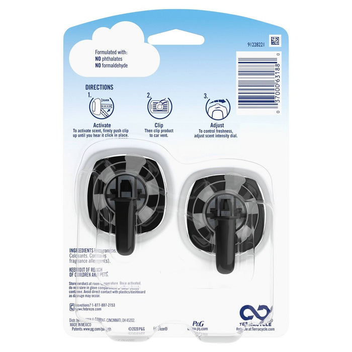 Febreze Unstopables Car Odor-Fighting Car Freshener - Fresh Scent - 0.14 fl oz/2pk