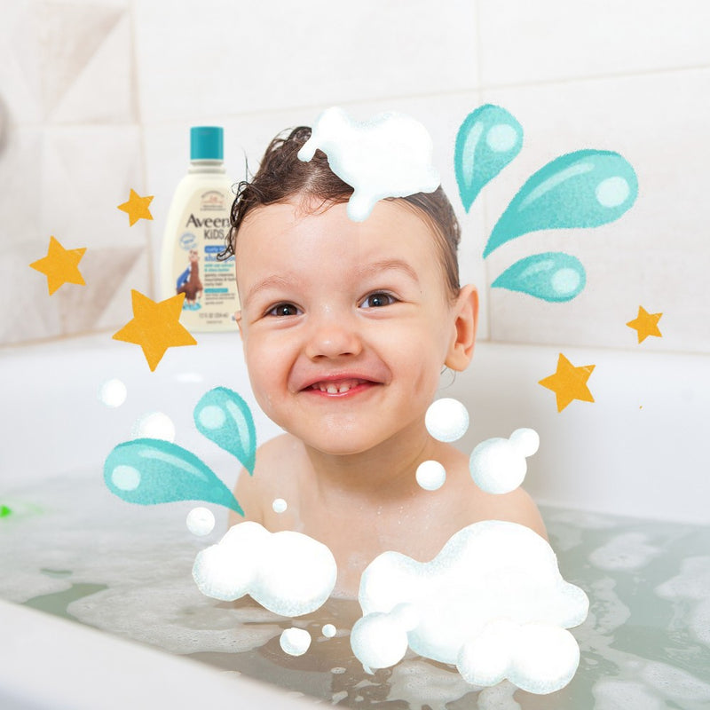Aveeno Kids Curly Hair Hydrating Shampoo, Oat Extract & Shea Butter - Gentle Scent - 12 fl oz