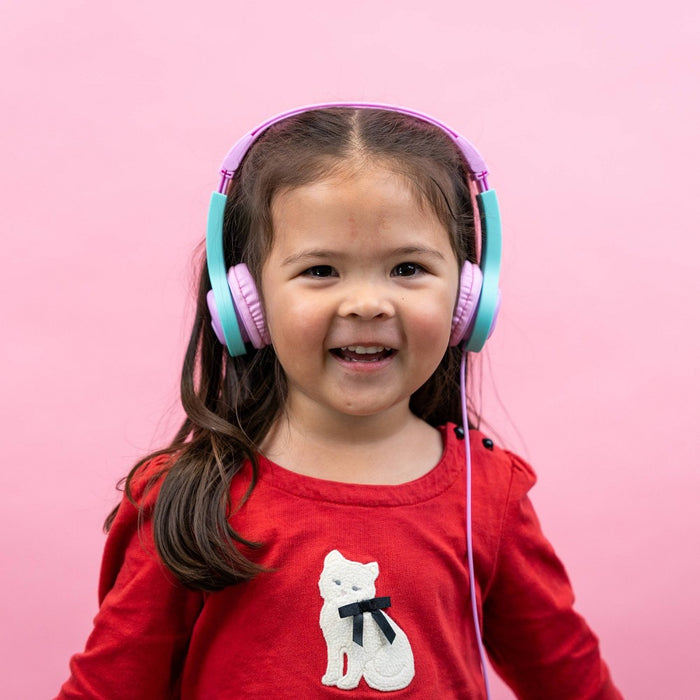 JBuddies Gen 2 Folding Kids Wired Headphones - Purple/Teal