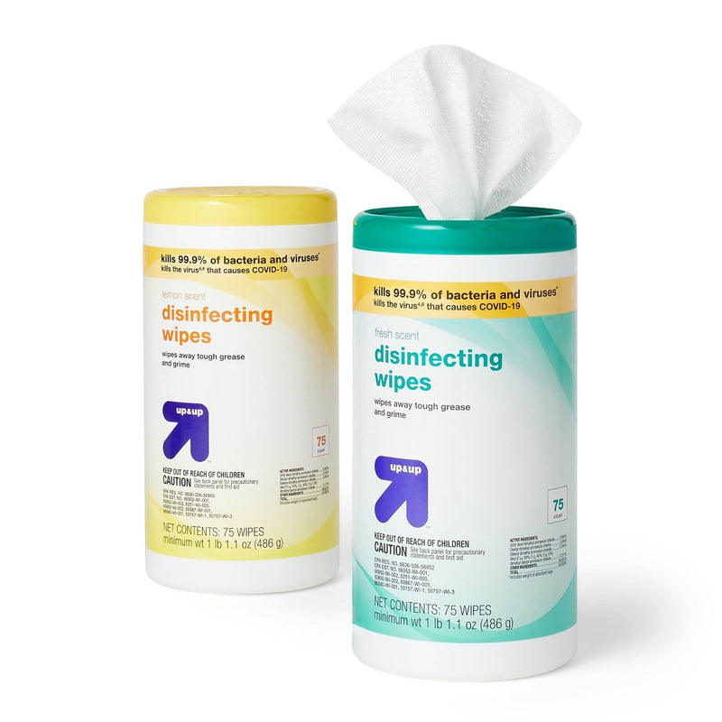 Lemon and Fresh Scented Disinfecting Wipes - 2pk/150ct - up & up™