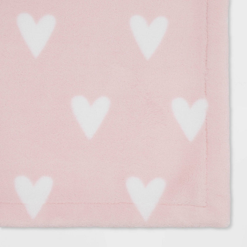 Toddler Bed Plush Blanket - Cloud Island™ Pink Heart